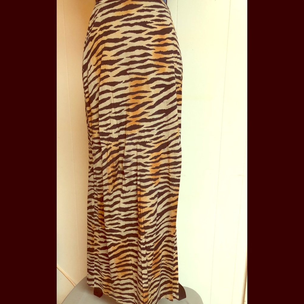 Animal striped wrap skirt
